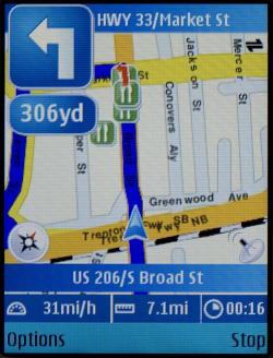 Nokia N95 GPS Sat-Nav screen