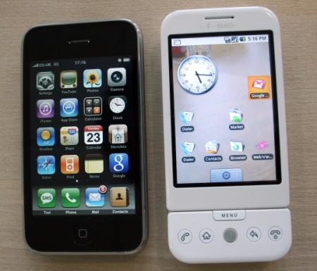 T-Mobile G1 compared to the Apple iPhone