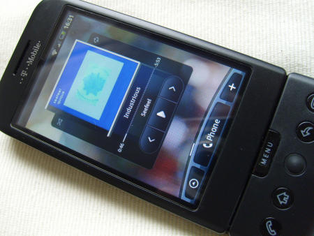 HTC Hero on G1 showing music player