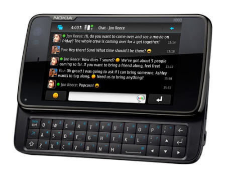 Nokia N900 smartphone with QWERTY keyboard