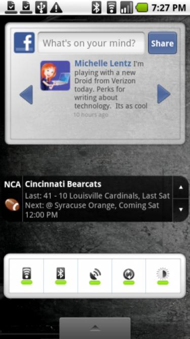 Social media on the Droid