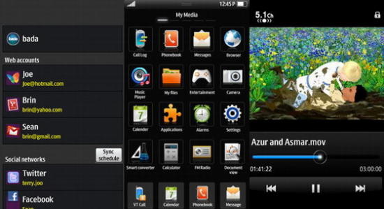 Samsung Bada mobile phone interface