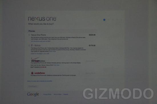 Google Web store for the NexusOne