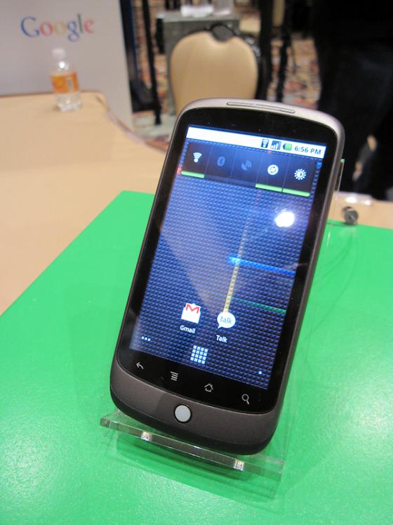 Nexus One showing homescreen
