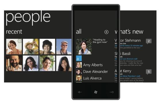 Windows Phone 7 Series with People Hub