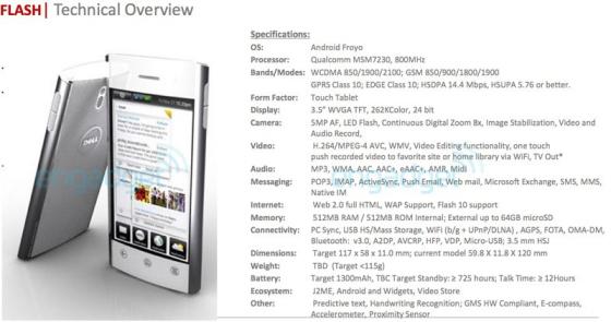 Dell Flash smartphone specification