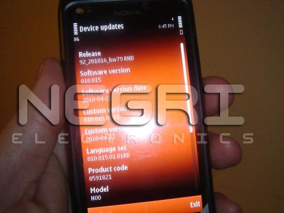 Nokia N9 showing user interface