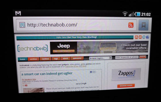 Samsung Galaxy S Web browser