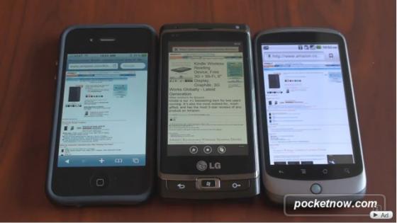 Windows Phone 7 vs Android 2.2 vs iPhone4