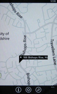 Bing maps on the Samsung Omnia 7