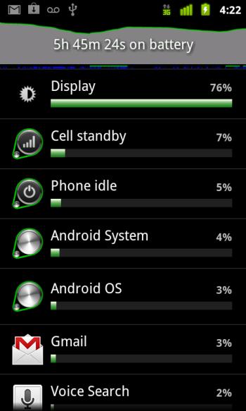 Android Gingerbread battery life