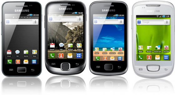 Samsung Galaxy Ace, fit, Gio and Mini