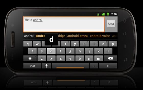 Google Nexus S keyboard