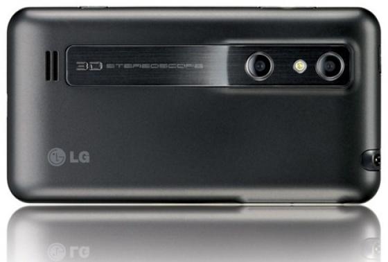 LG Optimus 3D showing the 3D camera