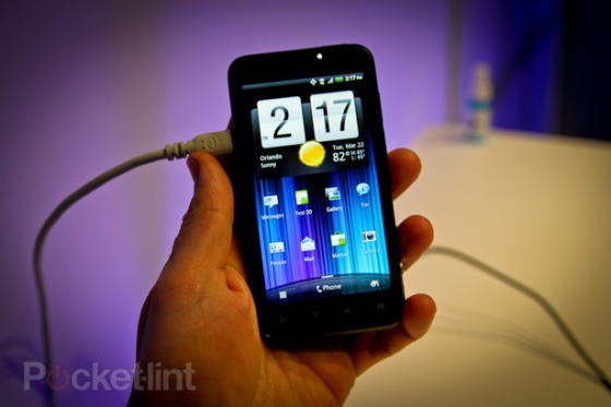 HTC Evo 3D showing homescreen