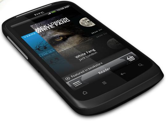 HTC Desire S showing eBook