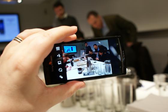 Sony Ericsson Xperia Arc showing camera