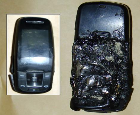 Mobile phone battery exploded