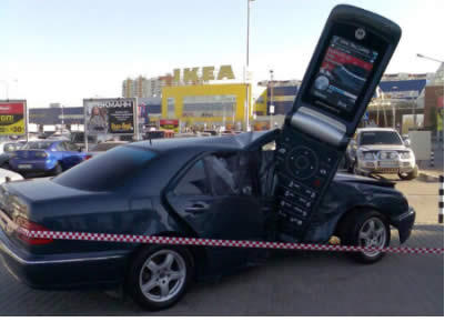 Mobile phone accident