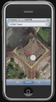 Apple iPhone mobile phone showing Google Earth