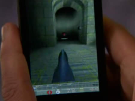 Google Android mobile phone playing Quake