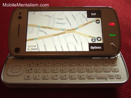 Nokia N97 showing keyboard