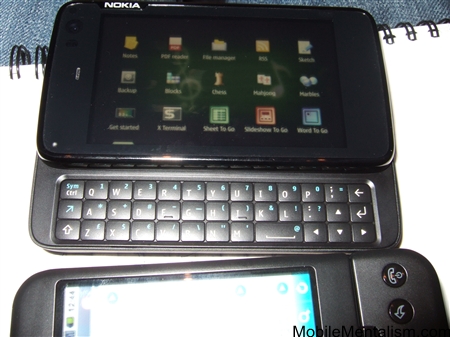 Nokia N900 smartphone showing icons