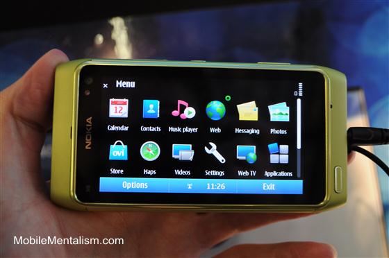 Nokia N8 menu