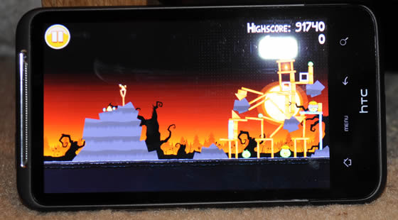 Angry Birds on the HTC Desire HD 