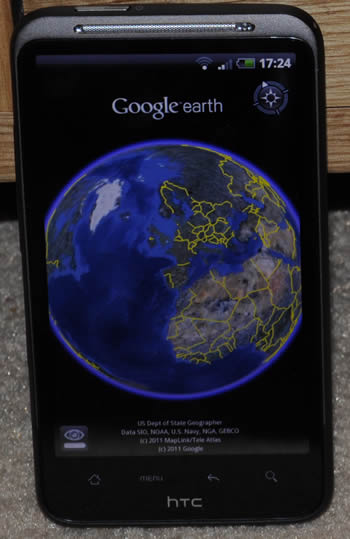 HTC Desire HD with Google Earth app