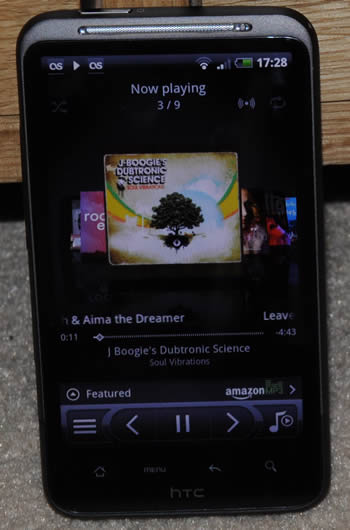 HTC Desire HD music player app