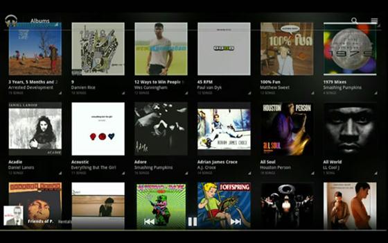Android Music Beta by Google on tablet